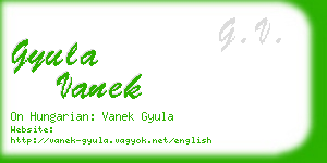 gyula vanek business card